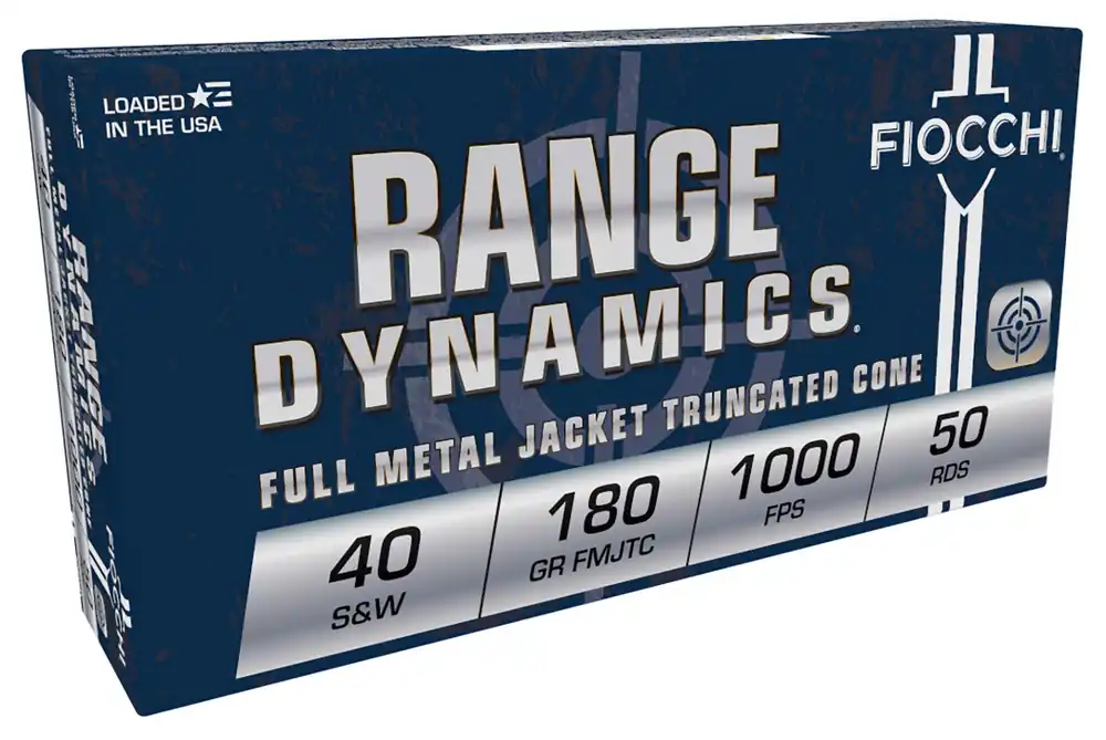 Fiocchi Range Dynamics 40 S&W 180 gr Full Metal Jacket Truncated Cone 50 Per Box