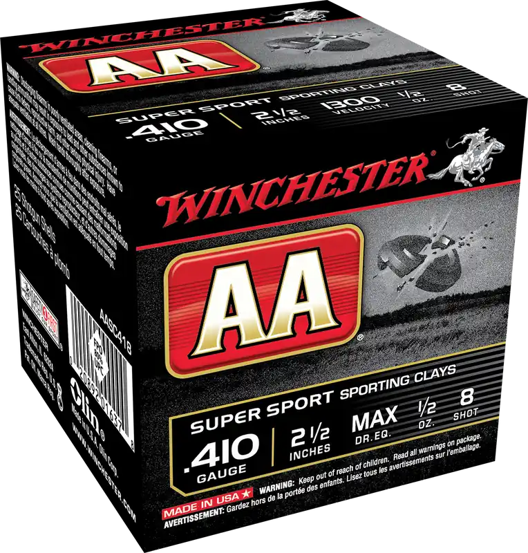 Winchester AA Super Sport Sporting Clay 410 GA 2.50" 1/2 oz. 8 Shot 25/Box