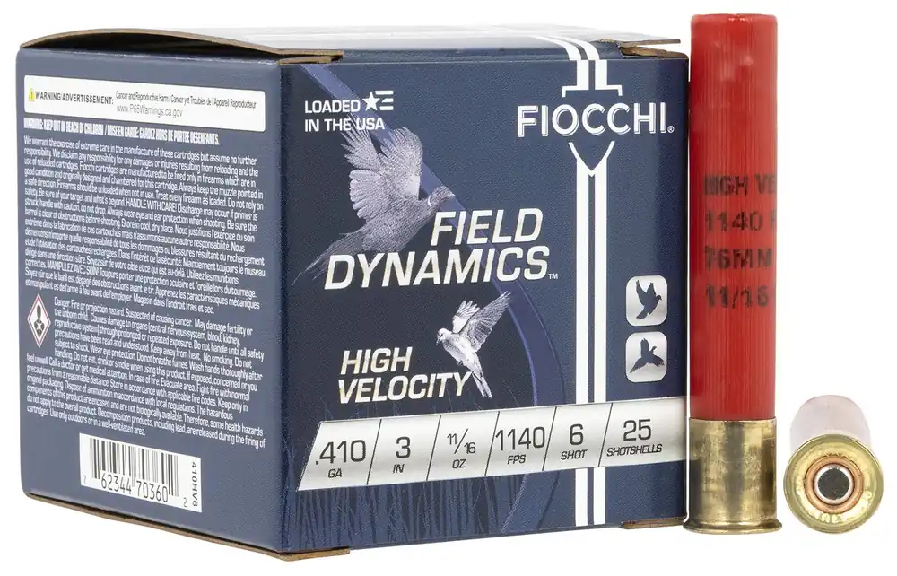 Fiocchi Field Dynamics High Velocity 410 Gauge 3" 11/16 oz 6 Shot 25/Box