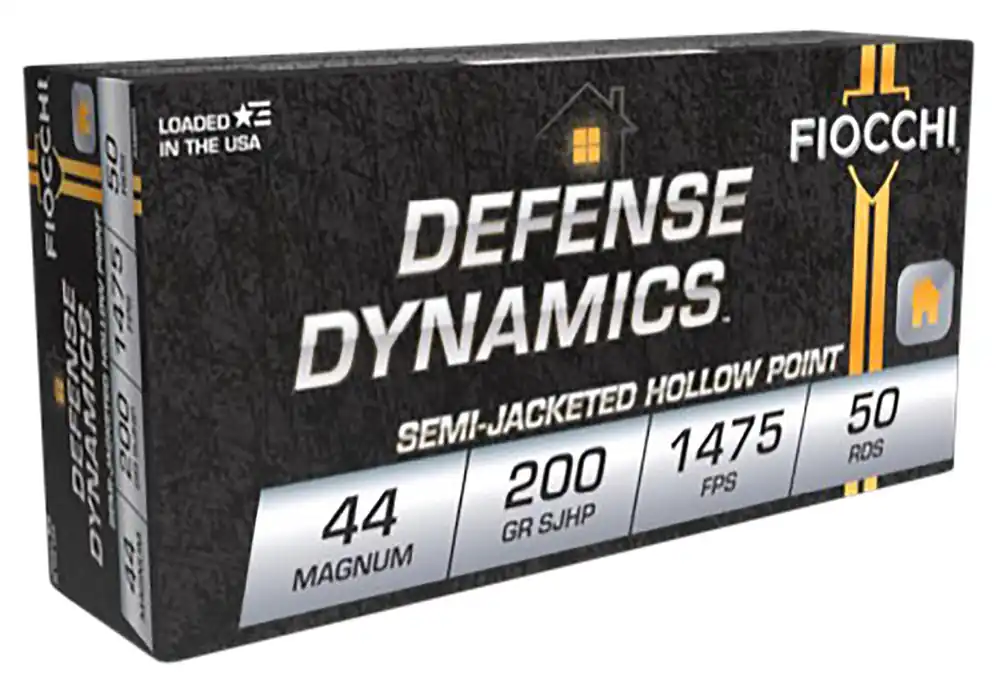 Fiocchi Defense Dynamics 44 Rem Mag 200 gr Semi Jacketed Hollow Point 50 Per Box