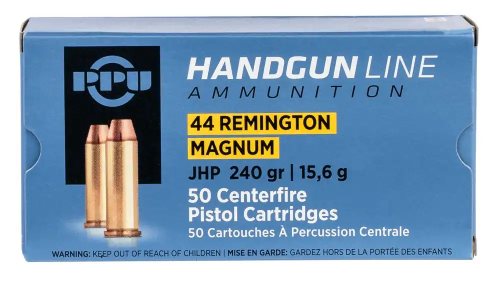 PPU PPH44MH Pistol Ammo 44 MAG, JHP 240 Gr, 1440 fps, 50 Rnd, Boxed