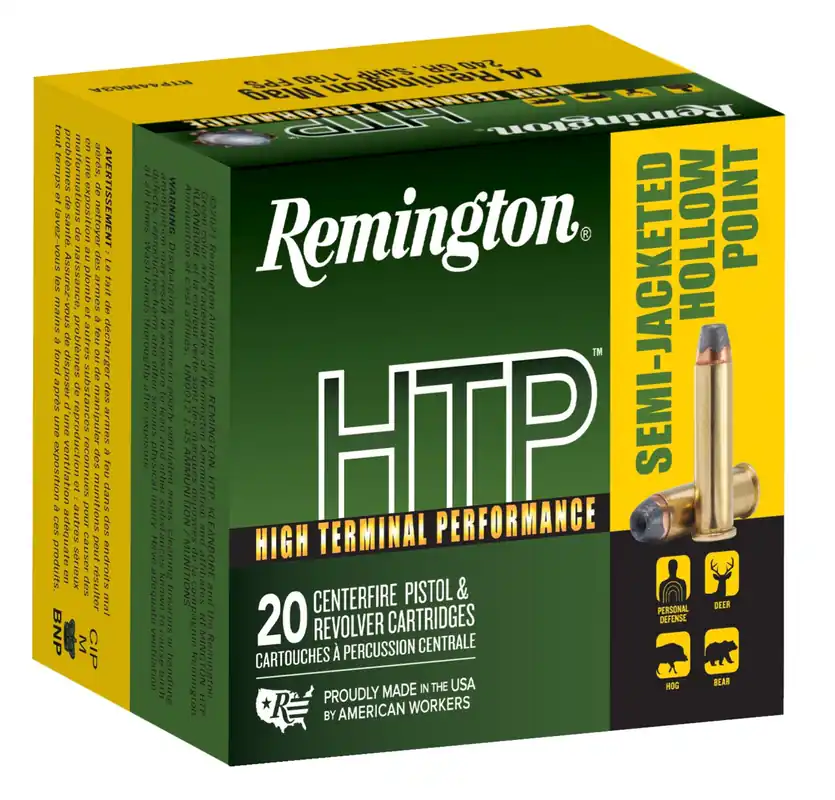Remington RTP44MG3A HTP Pistol Ammo 44 Rem Mag, Semi-Jacketed SP, 240