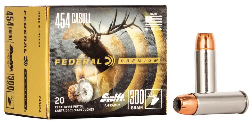Federal P454SA Premium Vital-Shok Pistol Ammo 454 CASULL, Swift