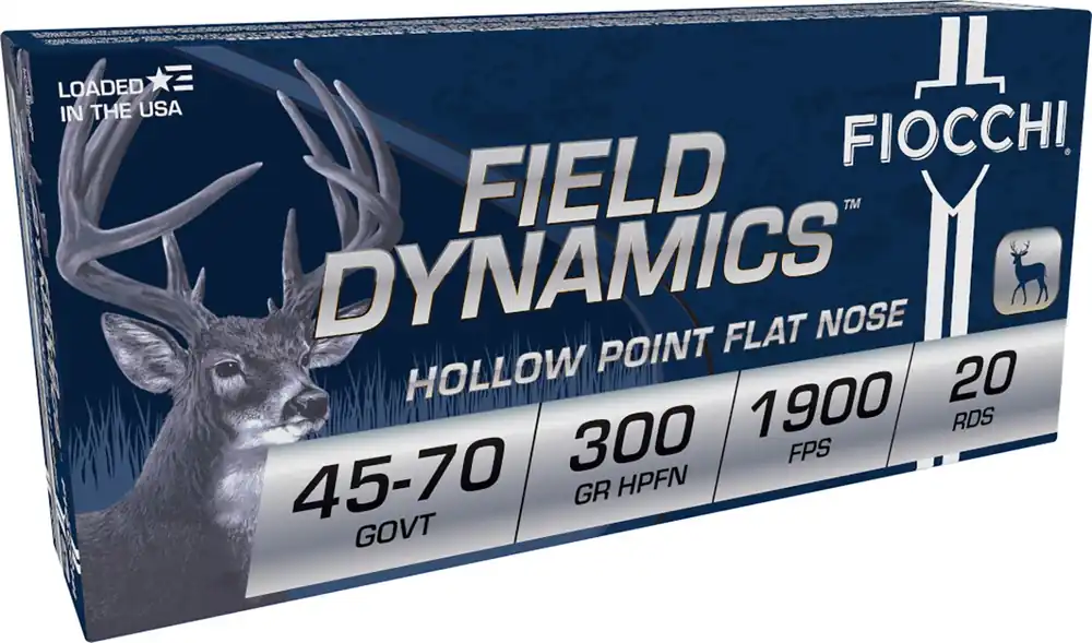 Fiocchi Field Dynamics 45-70 Gov 300 gr Hollow Point Flat Nose 20 Box