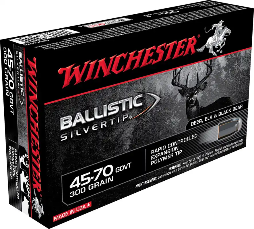 Winchester Ballistic Silvertip 45-70 Gov. 300 Gr. Rapid Controlled Expansion Polymer Tip 20/Box
