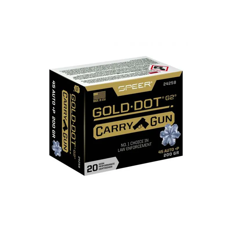 Speer Gold Dot 45Acp +P 200gr HP 20 rounds Pistol Ammo