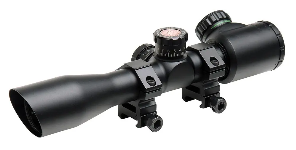 TruGlo Tru•Brite Xtreme Compact Tactical Black Anodized 4x32mm 1" Tube Illuminated Mil-Dot