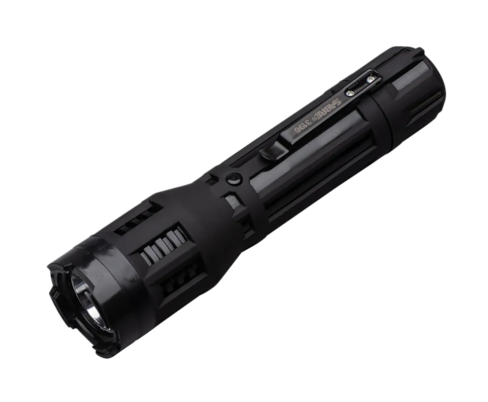 Sabre Stun Gun/Flashlight w/Holster Black Aluminum 1.82 uC Pain Rating S2000SF