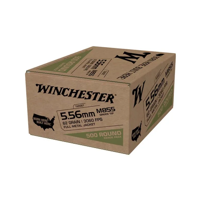 Winchester 5.56x45mm NATO 62gr Green Tip 500rd
