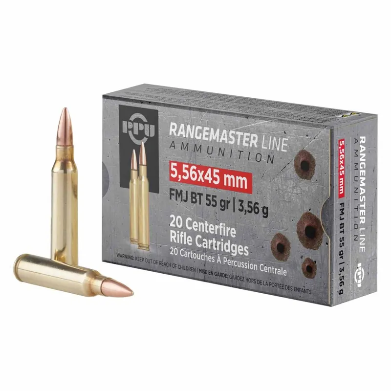 PPU 5.56x45mm NATO 55gr FMJ 20rd