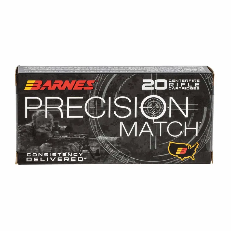 Barnes Precision Match 5.56X45mm NATO 85 Gr 2600 fps Open Tip Match Boat-Tail 20/Box