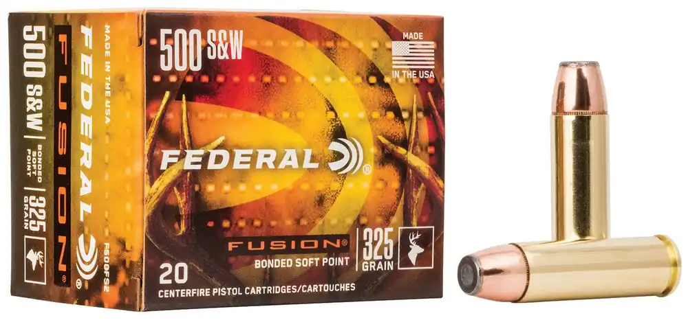 Fusion F500FS2 Pistol Ammo 500 S&W SP, 325 Gr, 1450 fps, 20 Rnd, Boxed