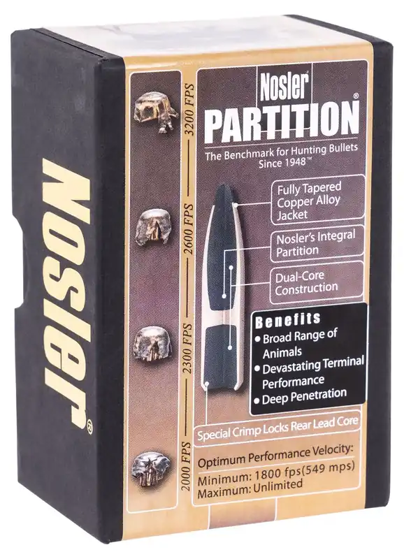 Nosler Partition 6.5mm .264 100 Gr. Partition Spitzer 50/Box