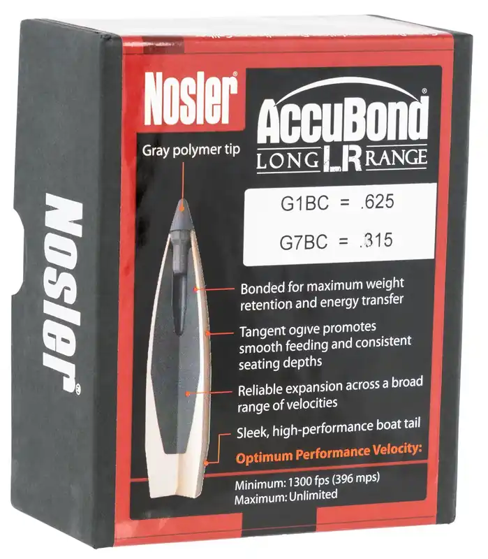 Nosler Accubond Long Range 6.5mm .264 142 Gr. Spitzer Point 100/Box