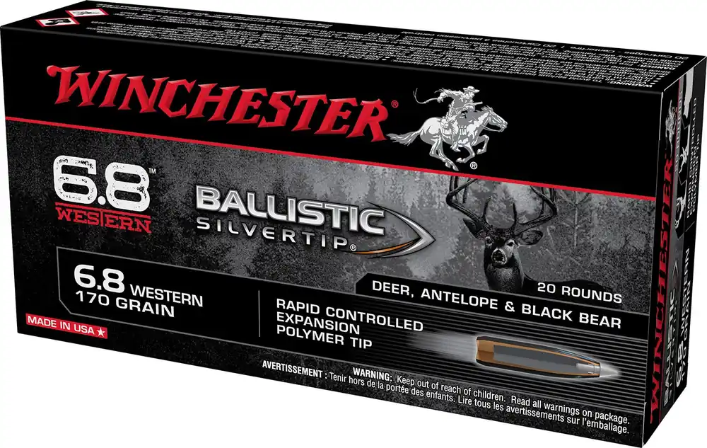 Winchester Ballistic Silvertip 6.8 Western 170 Gr. Rapid Controlled Expansion Polymer Tip 20/Box
