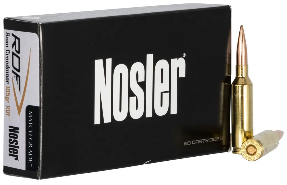 Nosler Match Grade RDF 6mm Creedmoor 105 Gr. RDF HPBT 20/Box