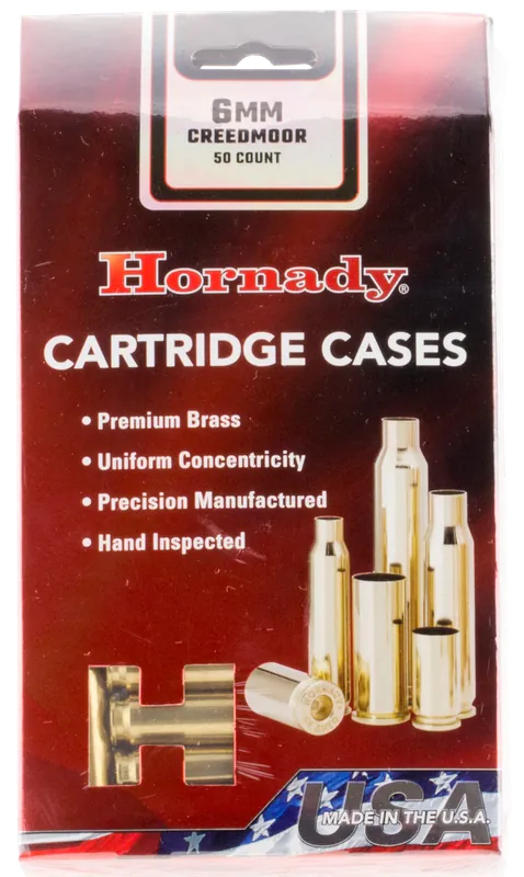 Hornady Unprimed Cases Cartridge 6mm Creedmoor Rifle Brass