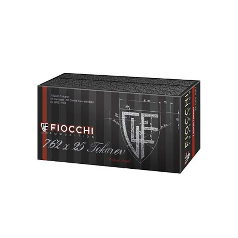Fiocchi 7.62 Tokarev 85gr FMJ 50 Rounds Pistol Ammo