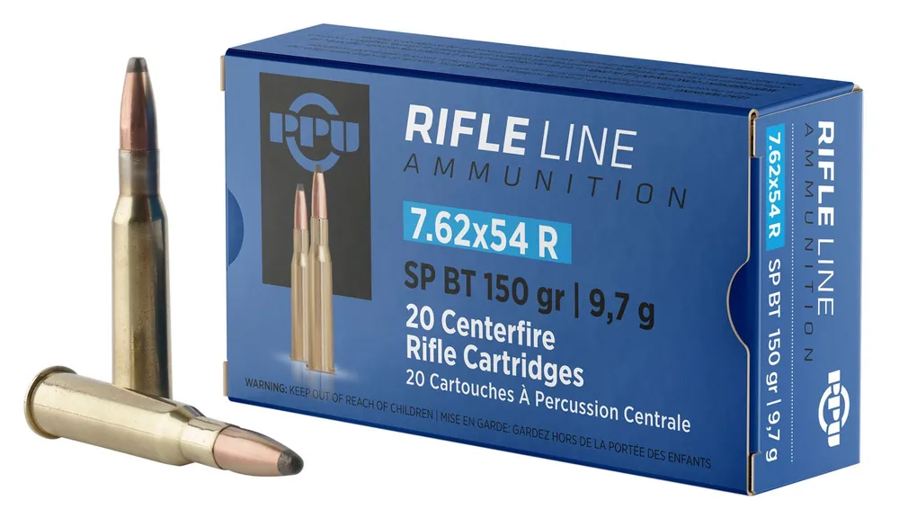 PPU Metric Rifle 7.62x54R 150 Gr. SPBT 20/Box