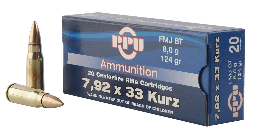 PPU Metric Rifle 7.92 Kurz 124 Gr. FMJ 20/Box