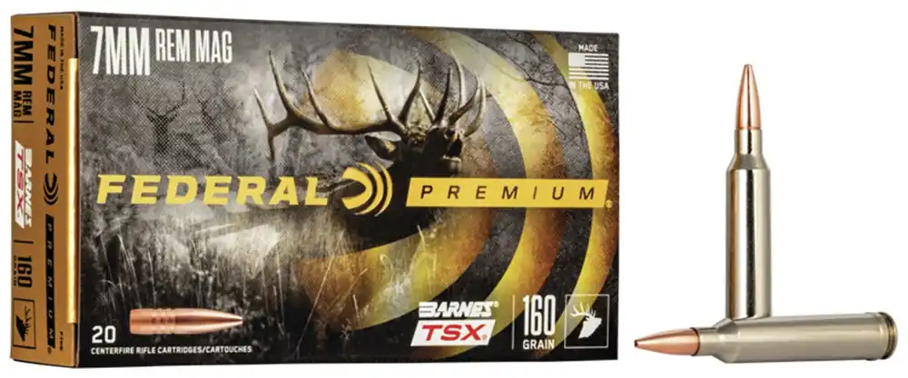 Federal Premium 7mm Rem Mag 160 Gr. Barnes TSX 20/Box