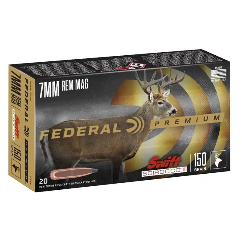 Federal Premium 7mm Rem Mag 150 gr Swift Scirocco II 20/Box
