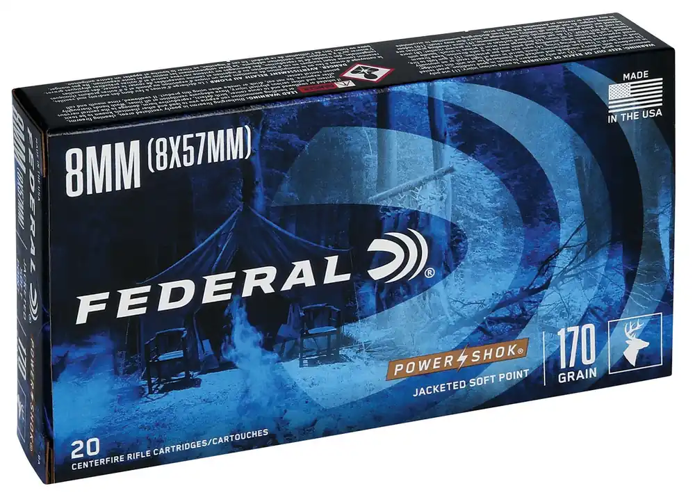 Federal Power-Shok 8MM Mauser 170 Gr. JSP 20/Box