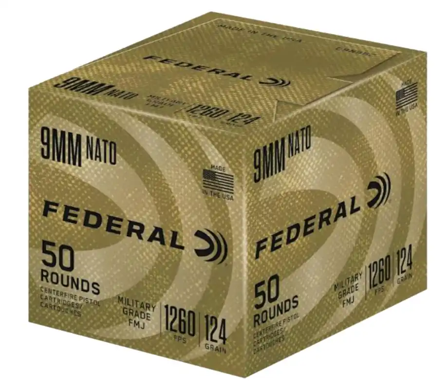 Federal C9N882 NATO, 9MM, 124 Grain Military Grade, FMJ, 50 Round Box