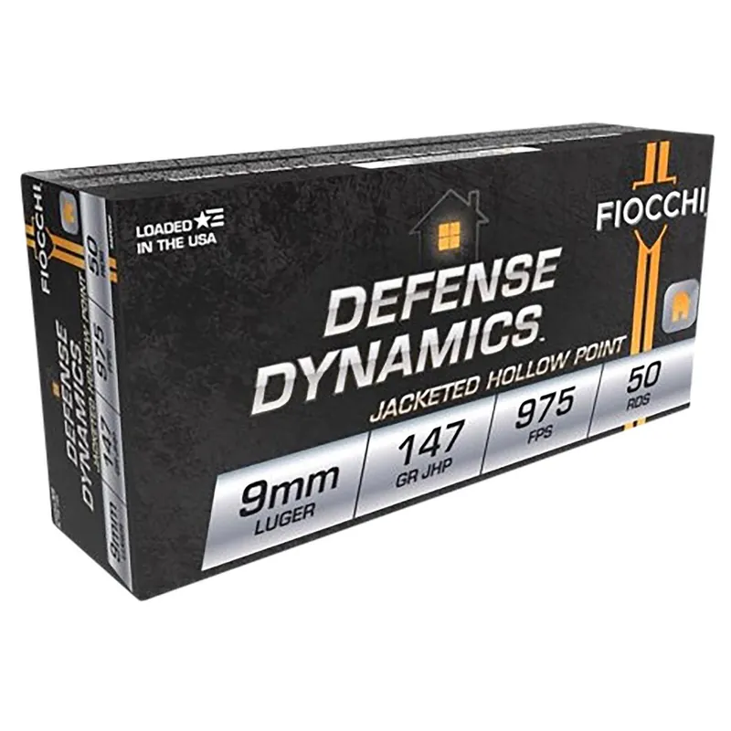 Fiocchi Defense Dynamics Defense 9mm Luger 147 gr Jacketed Hollow Point (JHP) 50/Box