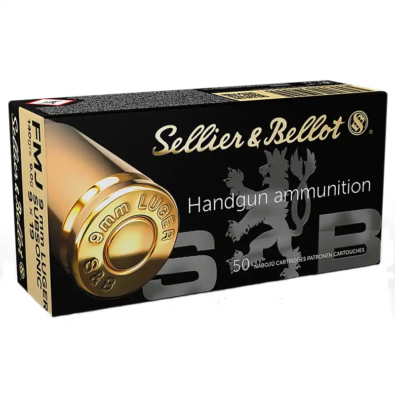 Sellier & Bellot Handgun Target 9mm Luger Subsonic 140 Gr (FMJ) 50/Box