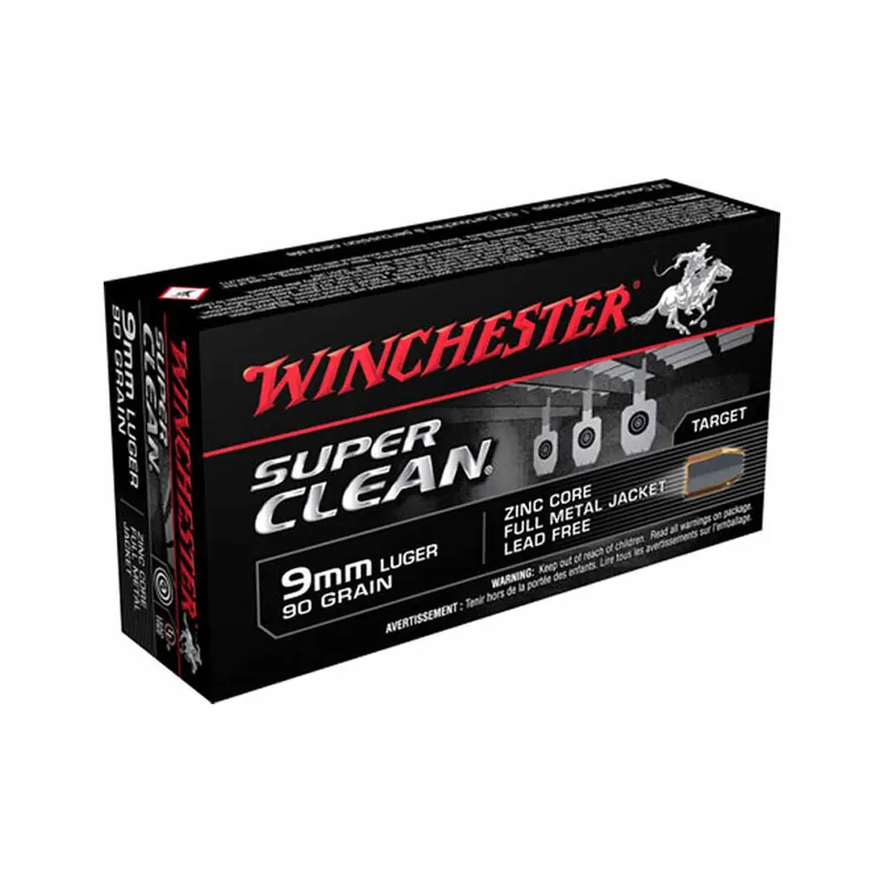 Winchester 9mm Super Clean 90gr FMJ 50rd - Box