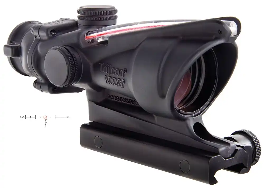 Trijicon ACOG Black Hardcoat Anodized 4x32mm Illuminated Red Horseshoe