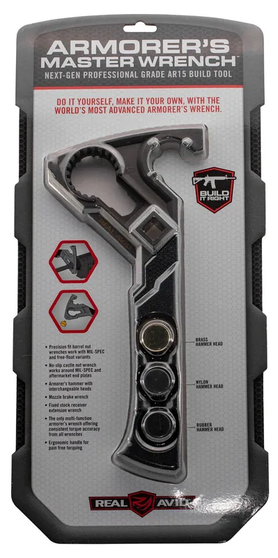 Real Avid Armorer‘s Master Wrench Black Stainless Steel AR Platforms Steel Handle