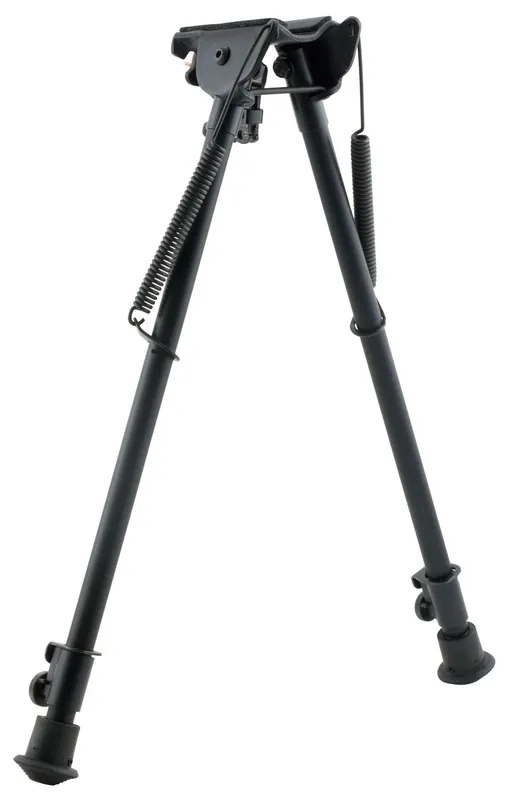 Harris Bipods Non-Swivel H Swivel Stud, 13.50-23" Black Steel/Aluminum, Rubber Feet