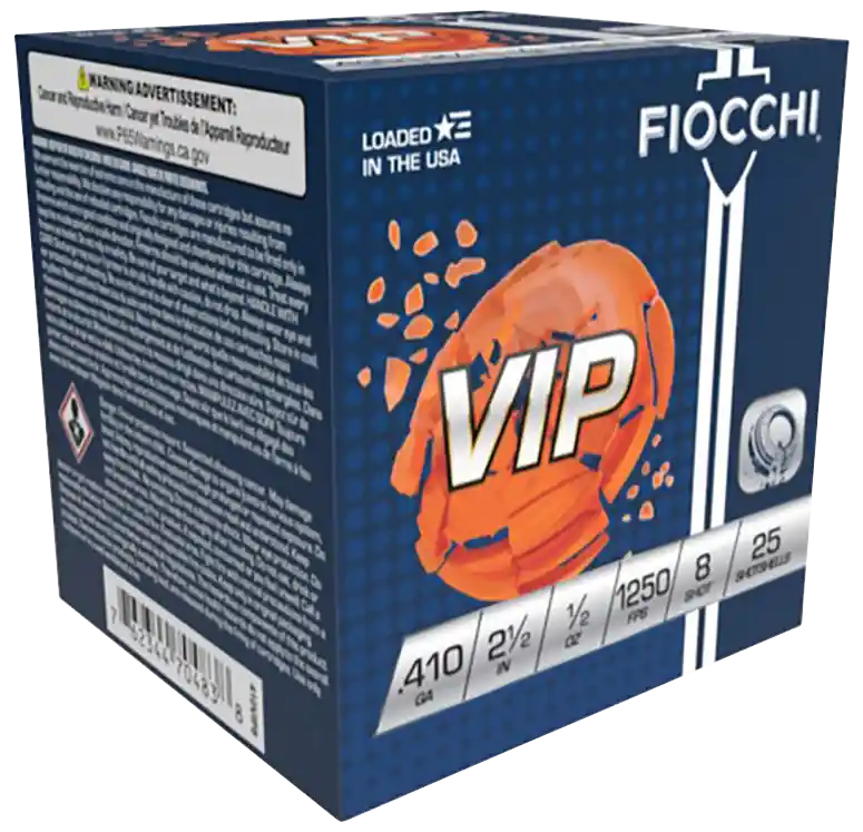 Fiocchi Exacta Target VIP 410 Gauge 2.50" 1/2 oz 1250 fps 8 Shot 25 Bx
