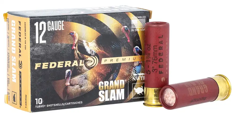 Federal Premium Grand Slam Shotshells 12ga 3" 1-3/4 oz 5 Copper-plated Lead Shot 10 Shells Per Box