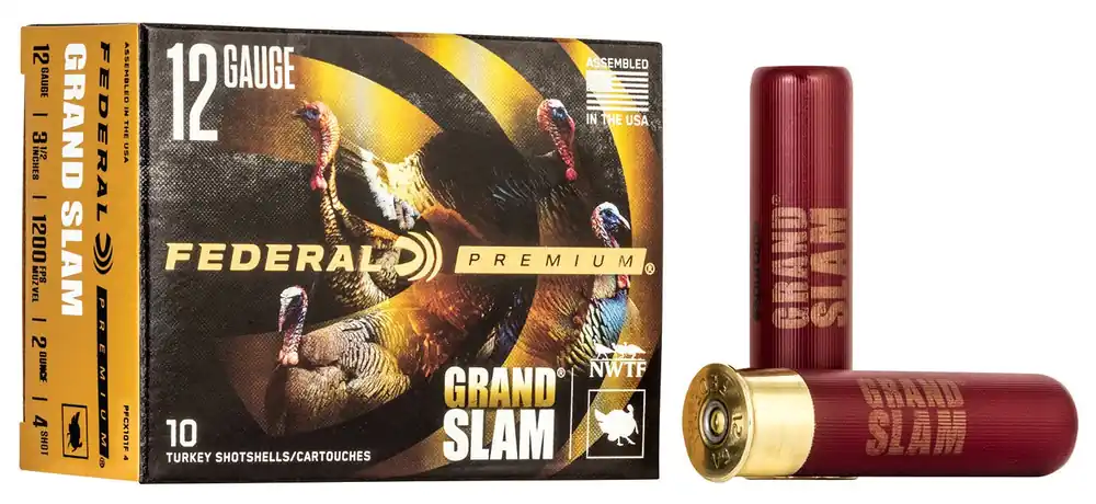 Federal Premium Grand Slam Shotshells 12ga 3-1/2" 2.0 oz 4 Copper-plated Lead Shot 10 Shells Per Box