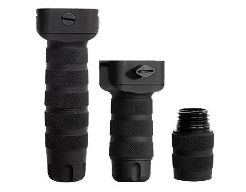 Troy Industries Modular Combat Grip Two Size Internal Storage Aircraft Aluminum Black SGRITRGA0BT00