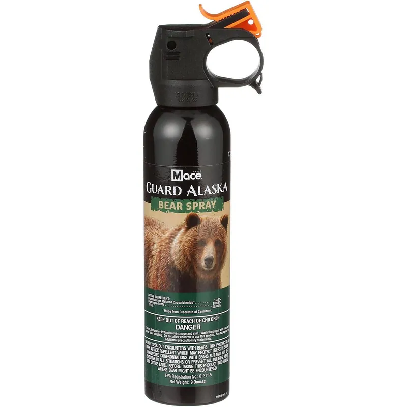 Mace Guard Alaska Bear Spray Bear Deterrent 9oz 20ft Range w/ Holster Black 00153