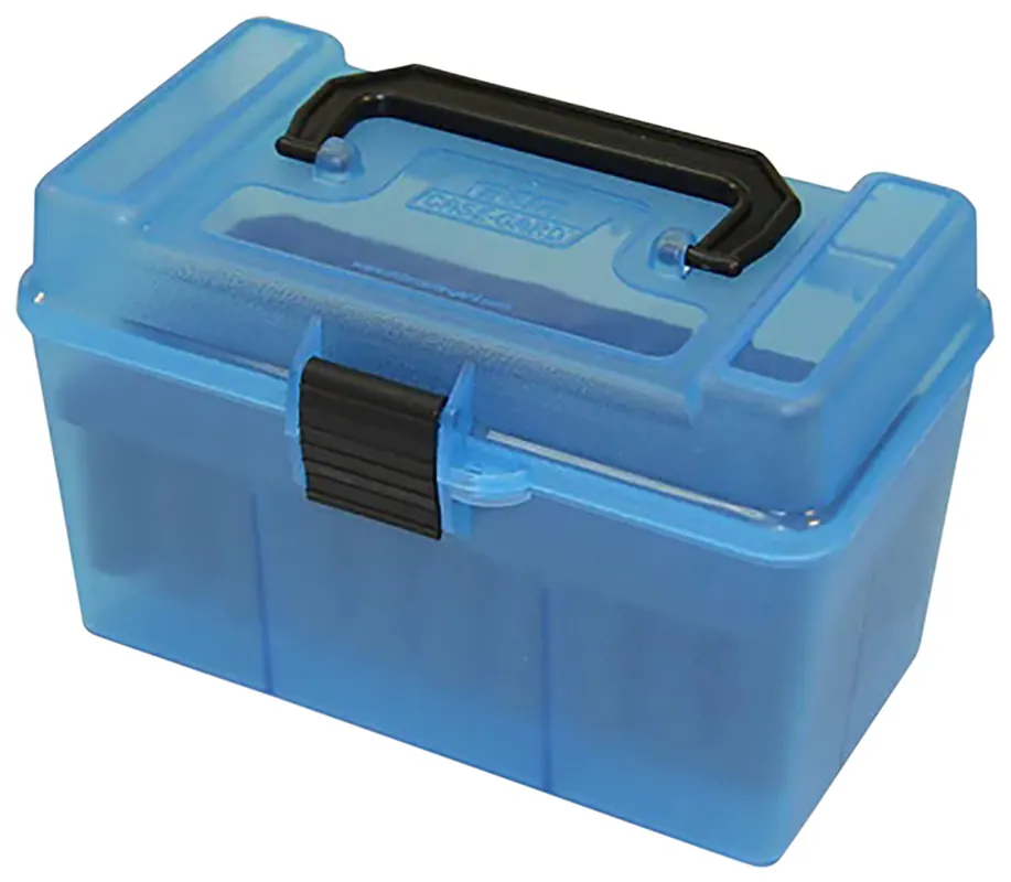 MTM Case-Gard Deluxe Ammo Box for 25-06 Rem/.30-06 Springfield Clear Blue Polypropylene 50rd