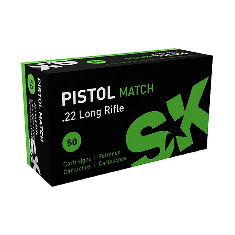 SK 22LR Pistol Match 40 gr LRN 50 rounds
