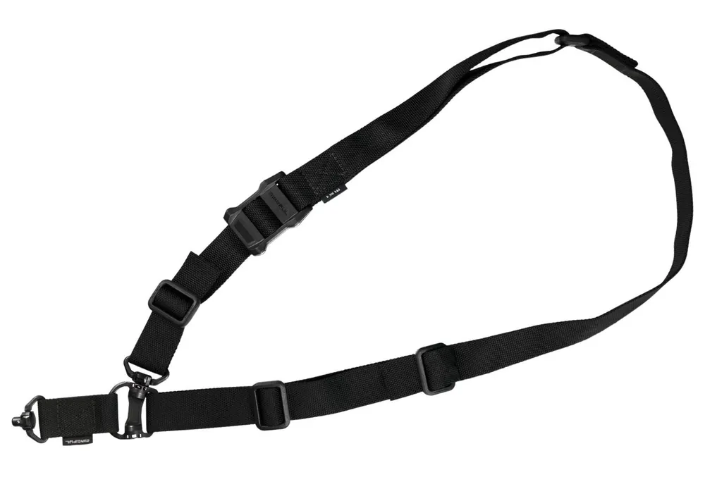 Magpul MS4 QDM Sling made of Black Nylon Webbing with 1.25" W, Adjustable One-Two Point Design & Swivels for AR Platforms