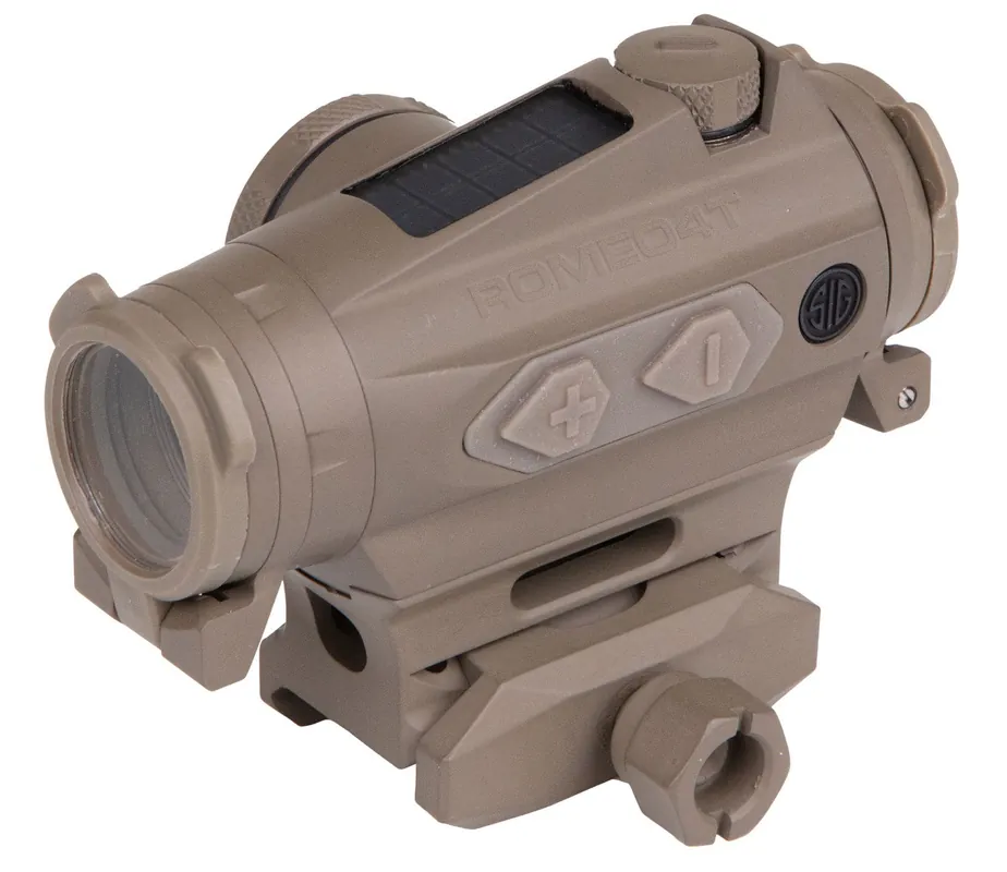 Sig Sauer Electro-Optics Romeo4T Flat Dark Earth 1x20mm 2 MOA Red Ballistic Circle Dot Reticle