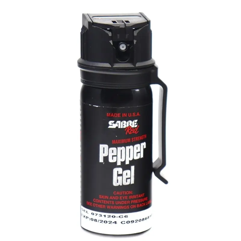 Sabre Tactical Pepper Spray 1.8oz 18ft Range w/ Belt Clip Black MK-3-GEL-US