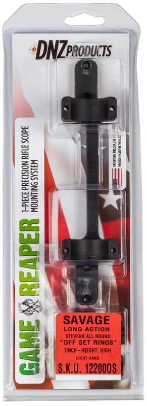 DNZ Matte Black 1" Game Reaper-Savage Scope Mount/Ring Combo