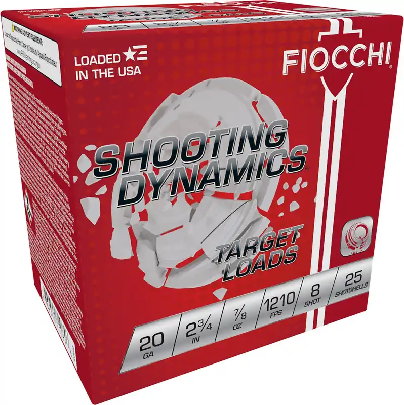 Fiocchi Shooting Dynamics Target 20 Gauge 2.75" 7/8 oz 8 Shot 25 Per Box
