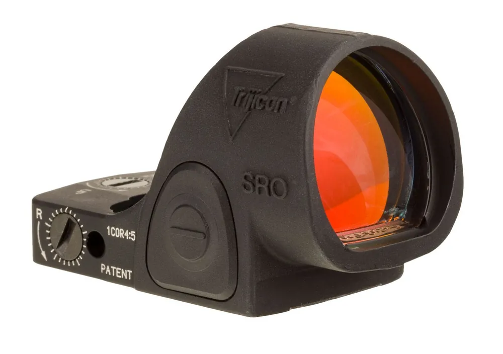 Trijicon SRO Matte Black 1x 25mm x 22.5mm 1.0 MOA Red Dot Reticle 1.0 MOA Dot Handgun Features Lock In/Out Mode