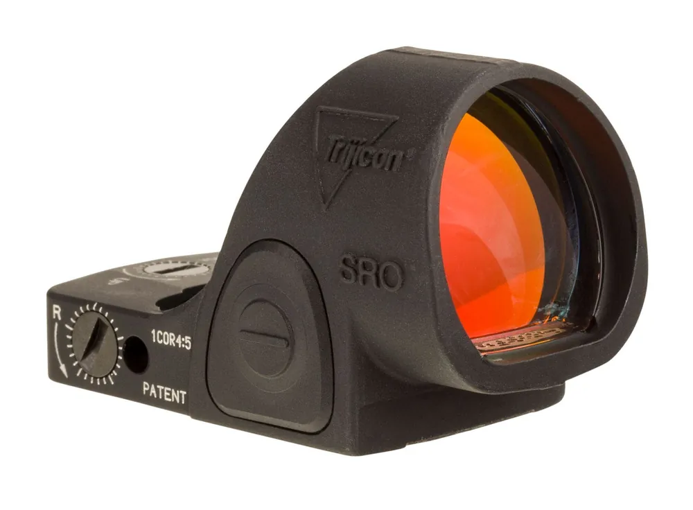 Trijicon SRO Matte Black 1x 25mm x 22.5mm 5 MOA Red Dot Reticle 5.0 MOA Dot Handgun Features Lock In/Out Mode