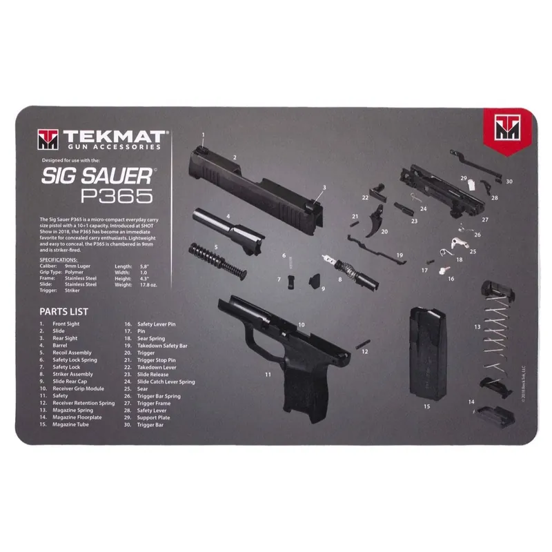TekMat Sig Sauer P365 17" Gun Cleaning Mat