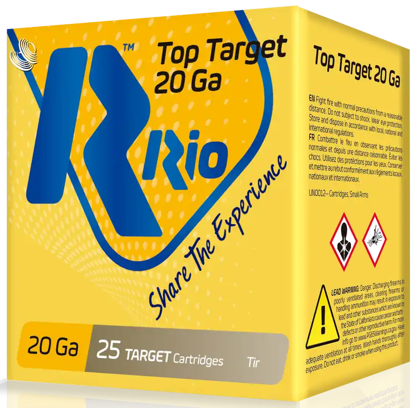 Rio Ammunition Top Target Shotshell 20 Ga, 2-3/4", 7/8oz, 8 TT208